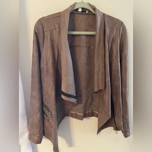 Tan zippered cardigan